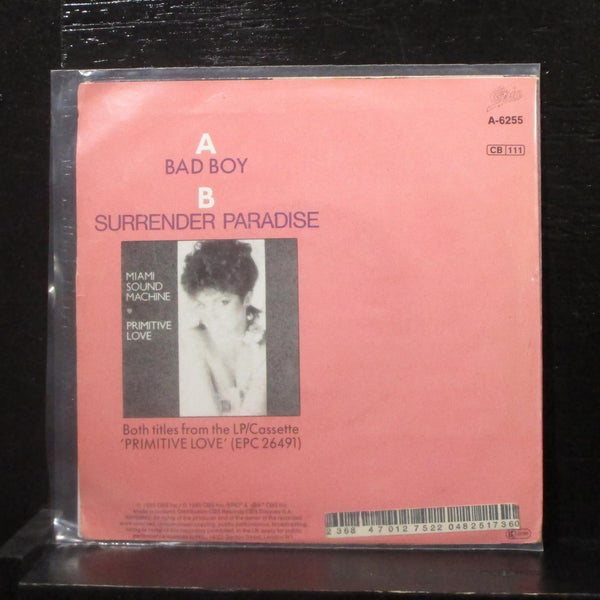 Miami Sound Machine - Bad Boy / Surrender Paradise 7" VG+ EPCA6255 Holland Vinyl - Shuga Records