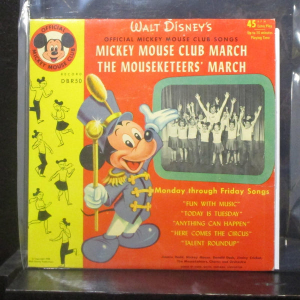 Jimmie Dodd - Mickey Mouse Club March 7" VG+ DBR50 Orange Vinyl 45 - Shuga Records