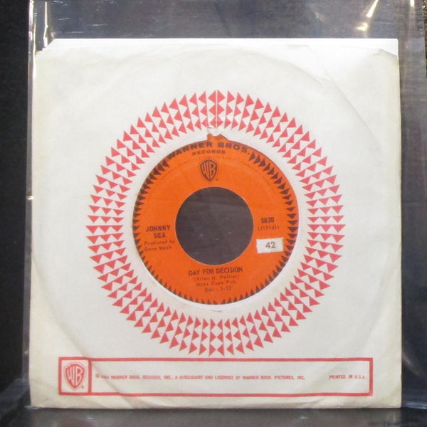 Johnny Sea - Day For Decision / Mary Rocks Him To Sleep 7" VG+ Vinyl 45 WB 5820 - Shuga Records