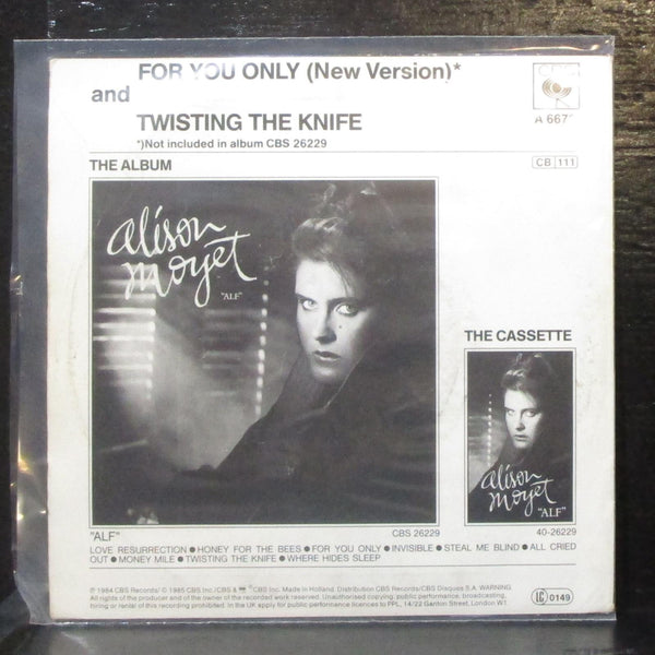 Alison Moyet - For You Only (New Version) 7" Mint- Vinyl 45 CBSA 6672 Holland - Shuga Records