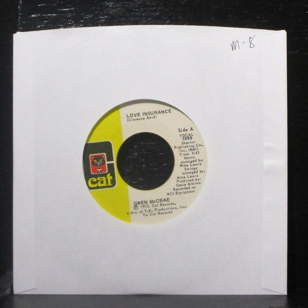 Gwen McCrae - Love Insurance 7" Mint- Vinyl 45 Cat 1999 USA 1975 - Shuga Records