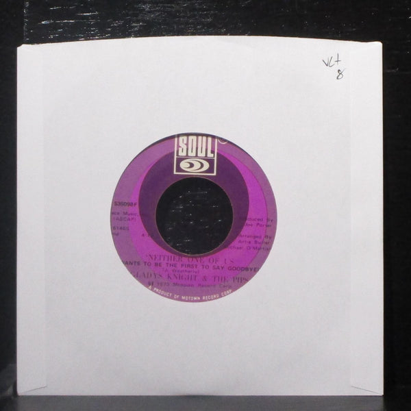 Gladys Knight & The Pips - Neither One Of Us 7" VG+ Vinyl 45 Soul S35098F USA - Shuga Records