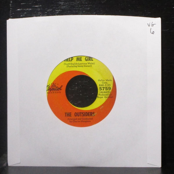 The Outsiders - Help Me Girl / You Gotta Look 7" VG Vinyl 45 Capitol 5759 USA - Shuga Records