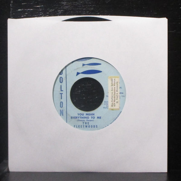 Fleetwoods - Mr. Blue / You Mean Everything Toe Me 7" VG Vinyl 45 Dolton No. 5 - Shuga Records