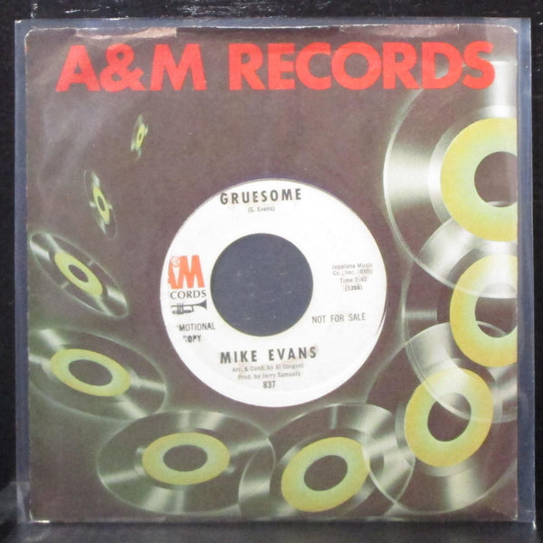 Mike Evans - Guresome / Nowhere Land 7" VG+ Promo Vinyl 45 A&M 837 USA 1967 - Shuga Records