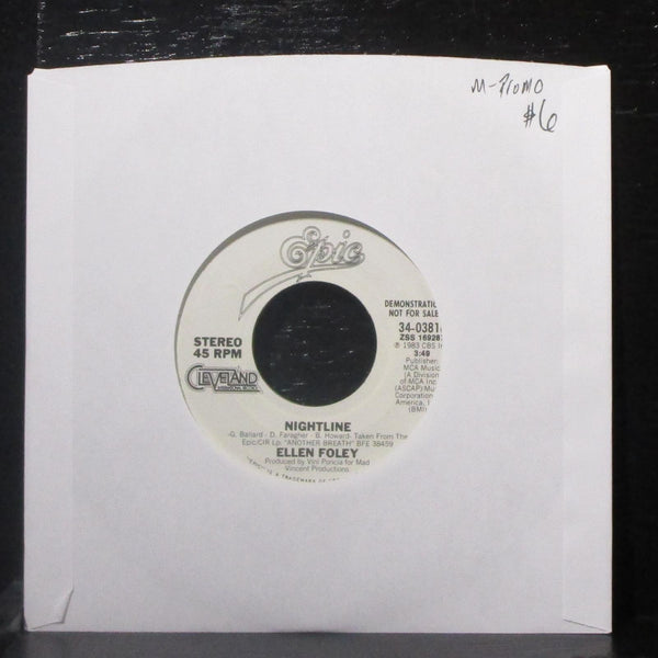 Ellen Foley - Nightline 7" Mint- Promo Vinyl 45 Epic 34-03816 USA 1983 - Shuga Records