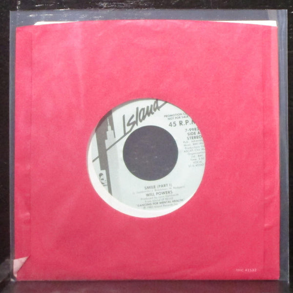Will Powers - Smile (Part I) 7" Mint- Promo Vinyl 45 Island 7-99829 USA 1983 - Shuga Records