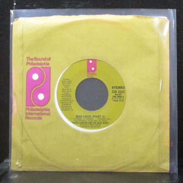 Harold Melvin & The Blue Notes - Bad Luck 7" VG+ Vinyl 45 Phila Intl ZS8 3562 - Shuga Records