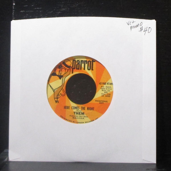 Them - Here Comes The Night / All For Myself 7" VG+ Vinyl 45 Parrot 45 PAR 9749V - Shuga Records