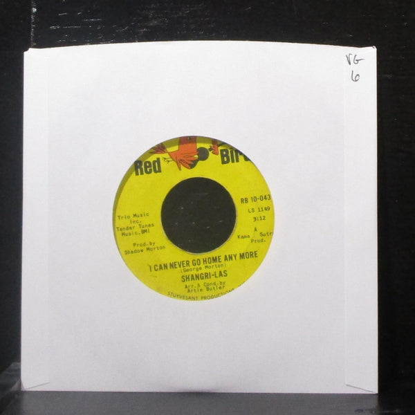Shangri-Las - I Can Never Go Home Any More / Bull Dog 7" VG Vinyl 45 RB 10-043 - Shuga Records