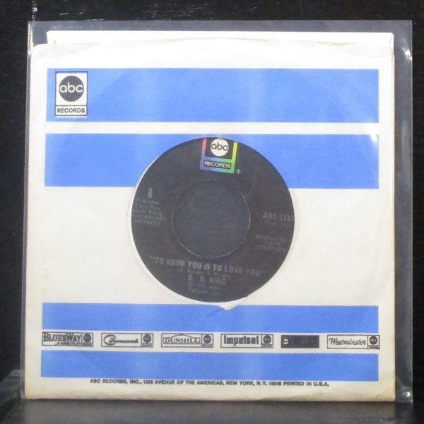B.B. King - To Know You Is To Love You / I Can't Leave 7" VG+ Vinyl 45 ABC-11373 - Shuga Records