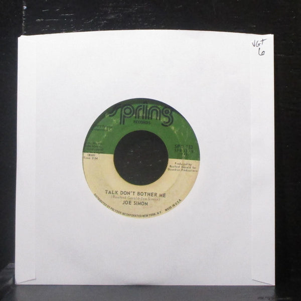 Joe Simon - Step By Step / Talk Don't Bother Me 7" VG+ Vinyl 45 Spring SPR 133 - Shuga Records