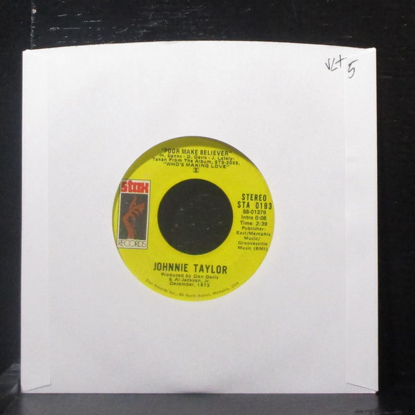 Johnnie Taylor - Poor Make Believer 7" VG+ Vinyl 45 Stax STA 0193 USA 1973 - Shuga Records