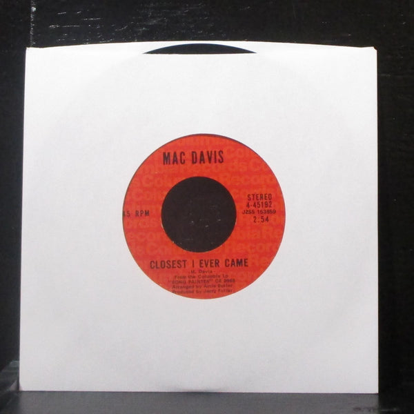 Mac Davis - I'll Paint You A Song / Closest I Ever Came 7" VG Promo Vinyl 45 - Shuga Records
