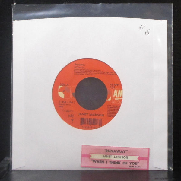 Janet Jackson - Runaway / When I Think Of You 7" Mint- Vinyl 45 A&M 31458 1194 7 - Shuga Records