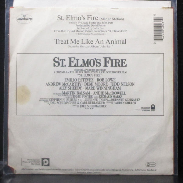 John Parr - St. Elmo's Fire 7" Mint- Vinyl 45 Mercury 884 003-7 Germany 1985 - Shuga Records