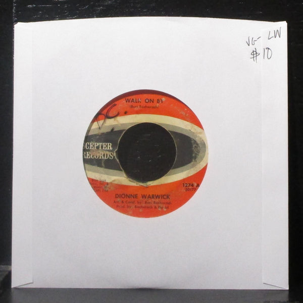 Dionne Warwick - Walk On By / Any Old Time Of Day 7" VG- Vinyl 45 Scepter 1274 - Shuga Records