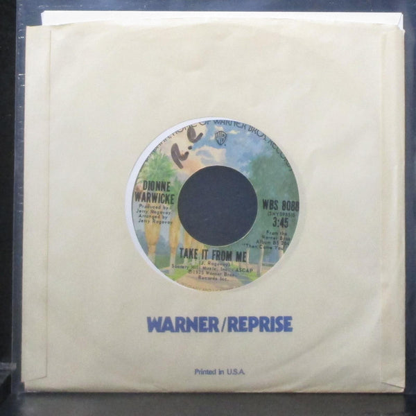Dionne Warwicke - Take It From Me / It's Magic 7" VG+ Vinyl 45 WBS 8088 USA 1975 - Shuga Records