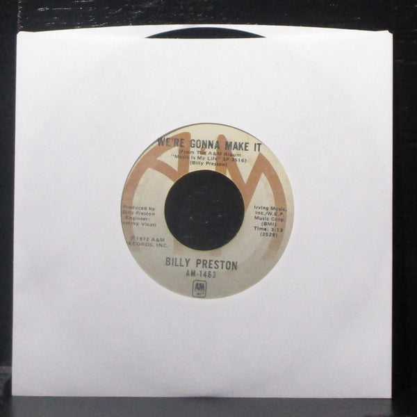 Billy Preston - Space Race / We're Gonna Make It 7" VG+ Vinyl 45 AM-1463 USA - Shuga Records
