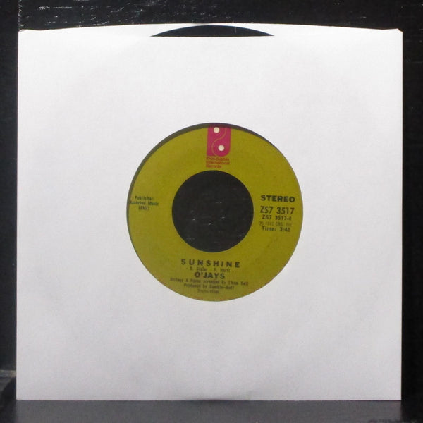 O'Jays - Back Stabbers / Sunshine 7" VG+ Vinyl 45 Phila Intl ZS7 3517 USA 1972 - Shuga Records