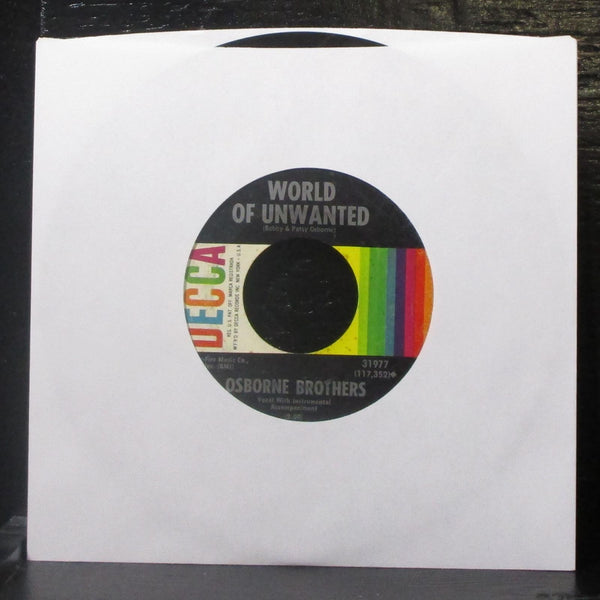 The Osborne Brothers - Hard Times / World Of Unwanted 7" VG Vinyl 45 Decca 31977 - Shuga Records