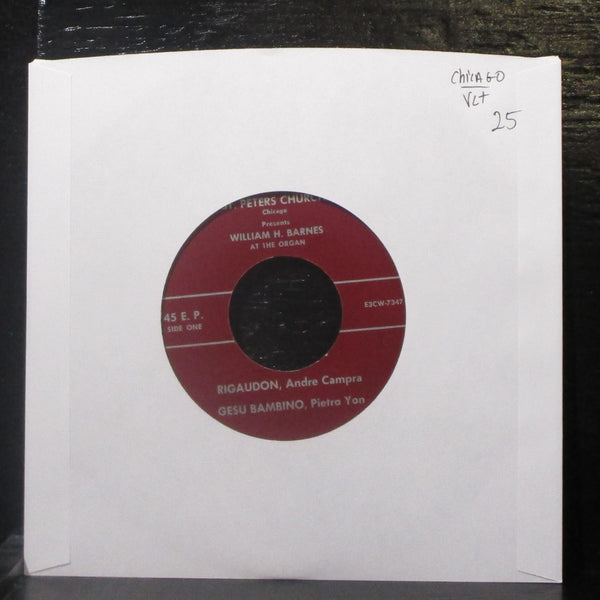 St. Peters Church - William H. Barnes At The Organ EP 7" VG+ Vinyl 45 E3CW-7347 - Shuga Records