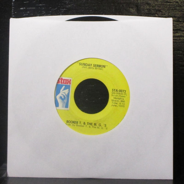 Booker T. & The M.G.'s - Something / Sunday Sermon 7" VG+ Vinyl 45 Stax STA-0073 - Shuga Records
