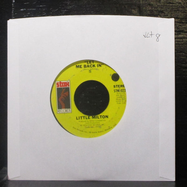 Little Milton - Let Me Back In 7" VG+ Vinyl 45 Stax STN-0229 USA 1974 - Shuga Records