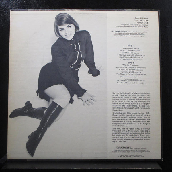 Roslyn Kind - Give Me You LP Mint- LSP-4138 RCA 1969 USA Vinyl Record - Shuga Records