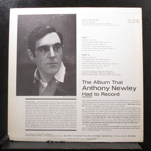 Anthony Newley & Ray Ellis - In My Solitude LP Mint- LSP-2925 Vinyl Record - Shuga Records