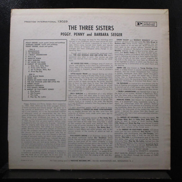 Peggy Seeger, Barbara, Penny Seeger - The Three Sisters LP Mint- INT 13029 1st - Shuga Records