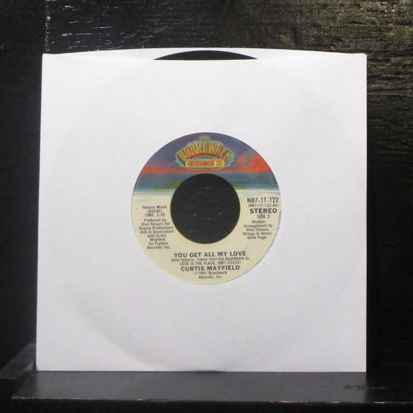 Curtis Mayfield - She Don't Let Nobody (But Me) 7" Mint- Vinyl 45 Boardwalk 1981 - Shuga Records