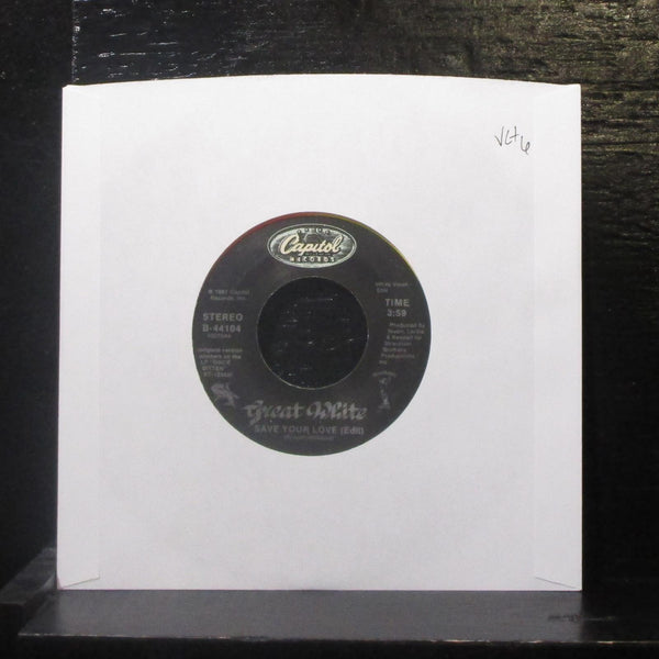 Great White - Save Your Love / Mistreater 7" VG+ Vinyl 45 Capitol B-44104 USA - Shuga Records