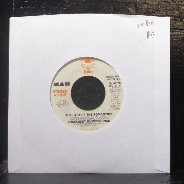 Engelbert Humperdinck - The Last Of The Romantics 7" VG+ Promo Vinyl 45 Epic - Shuga Records