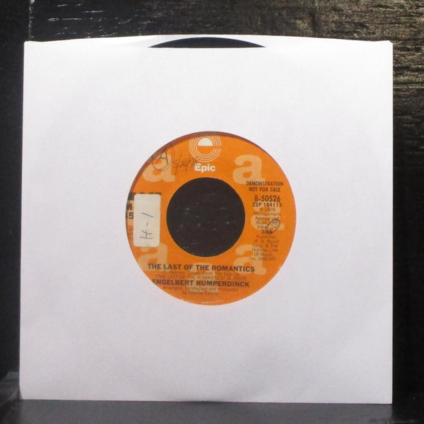 Engelbert Humperdinck - The Last Of The Romantics 7" VG+ Promo Vinyl 45 Epic - Shuga Records