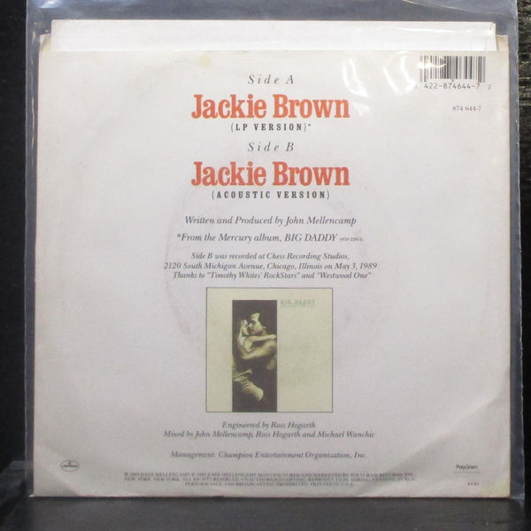 John Cougar Mellencamp - Jackie Brown 7" Mint- Vinyl 45 Mercury 874 644-7 USA - Shuga Records