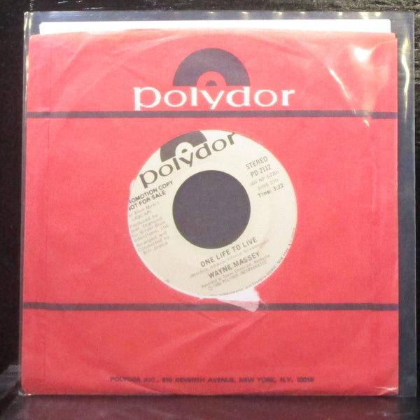 Wayne Massey - One Life To Live 7" Mint- Promo Vinyl 45 Polydor PD 2112 USA 1980 - Shuga Records