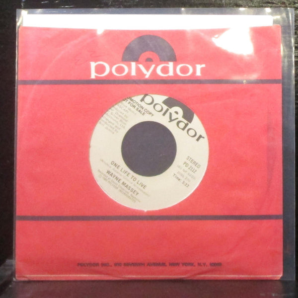 Wayne Massey - One Life To Live 7" Mint- Promo Vinyl 45 Polydor PD 2112 USA 1980 - Shuga Records