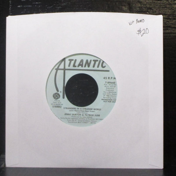 Jenny Burton & Patrick Jude - Strangers In A Strange World 7" VG+ Promo Vinyl 45 - Shuga Records