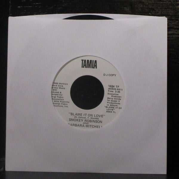 Smokey Robinson & Barbara Mitchell - Blame It On Love 7" Mint- Promo Vinyl 45 - Shuga Records