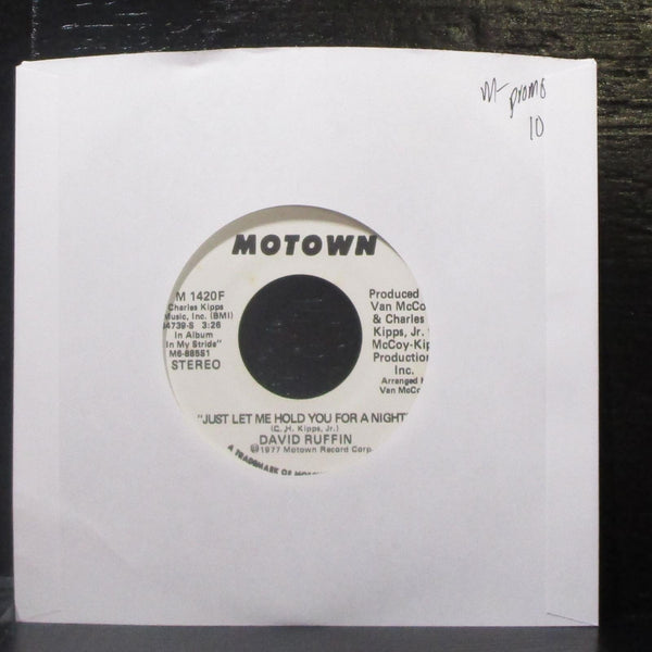 David Ruffin - Just Let Me Hold You For A Night 7" Mint- Promo Vinyl 45 Motown - Shuga Records