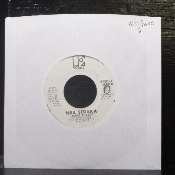 Neil Sedaka - Alone At Last 7" VG+ Promo Vinyl 45 Elektra E-45421 USA 1977 - Shuga Records