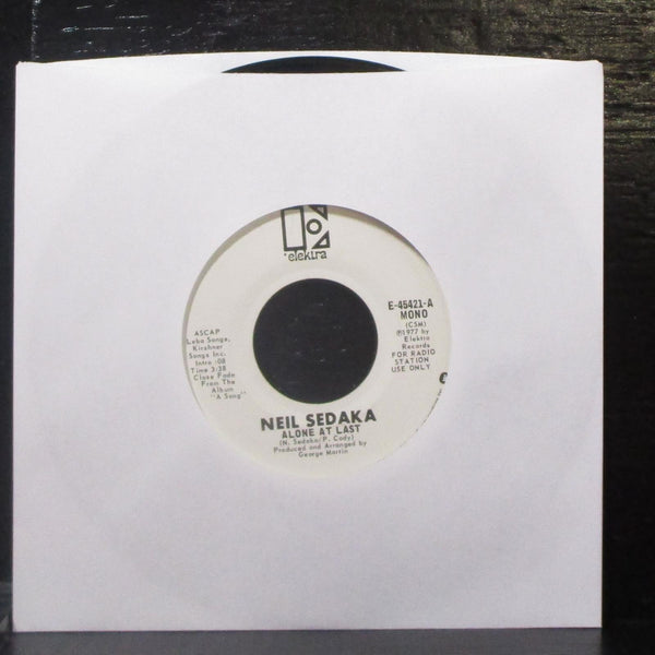 Neil Sedaka - Alone At Last 7" VG+ Promo Vinyl 45 Elektra E-45421 USA 1977 - Shuga Records