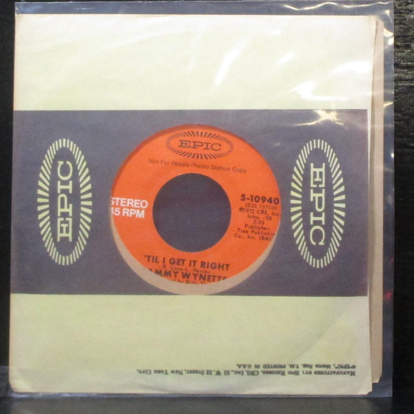 Tammy Wynette - 'Til I Get It Right 7" Mint- Promo Vinyl 45 Epic 5-10940 USA - Shuga Records