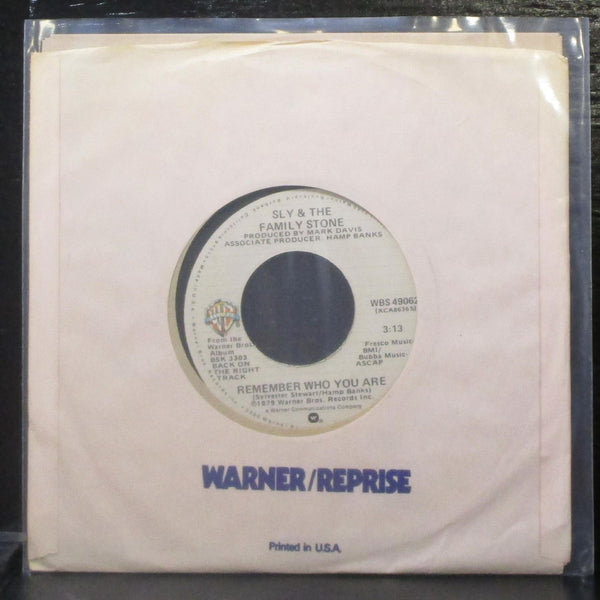 Sly & The Family Stone - Remember Who You Are 7" Mint- Vinyl 45 WBS 49062 USA - Shuga Records
