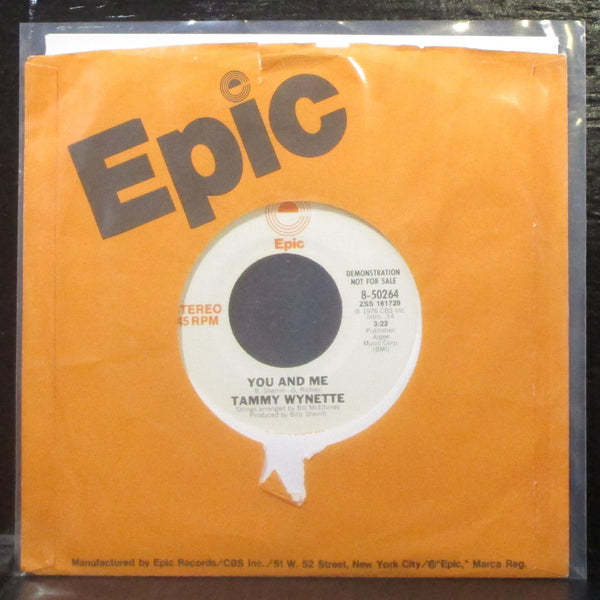 Tammy Wynette - You And Me 7" VG+ Promo Vinyl 45 Epic 8-50264 USA 1976 - Shuga Records