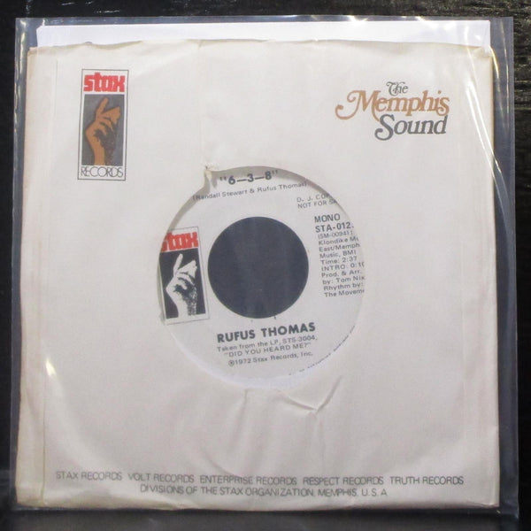 Rufus Thomas - 6-3-8 / Love Trap 7" Mint- Promo Vinyl 45 Stax STA-0129 USA 1972 - Shuga Records
