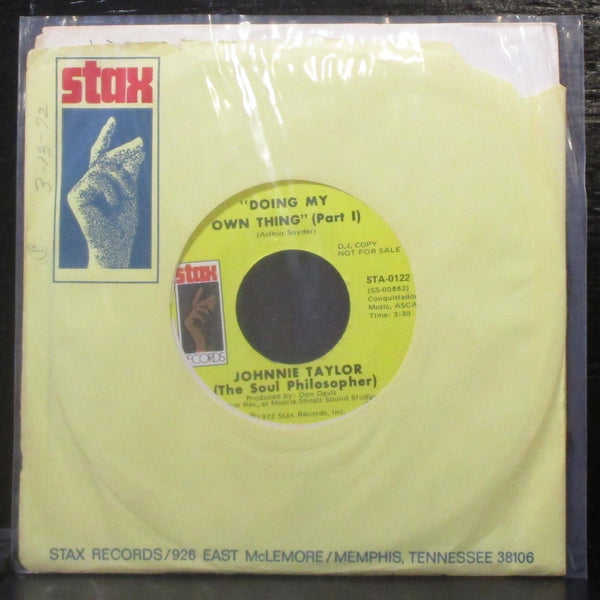 Johnnie Taylor - Doing My Own Thing (Part I) 7" Mint- Promo Vinyl 45 Stax 1972 - Shuga Records