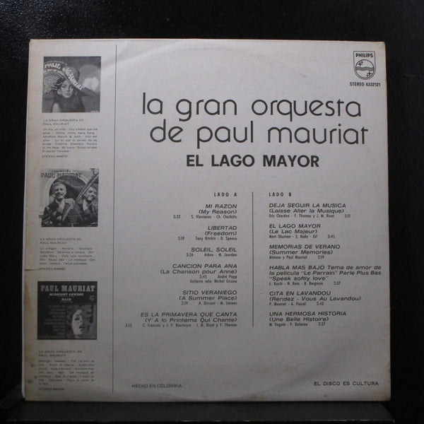 Le Grand Orchetre De Paul Mauriat - Le Lac Majeur LP VG 6332121 Vinyl Record - Shuga Records