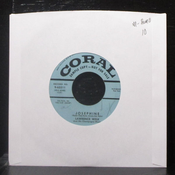 Lawrence Welk - Josephine / Bubbles In The Wine 7" Mint- Promo Vinyl 45 Coral - Shuga Records